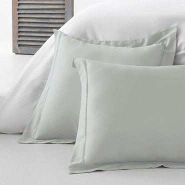 Funda de cojín algodón orgánico con vainica color perla - Qutun - Imagen del producto