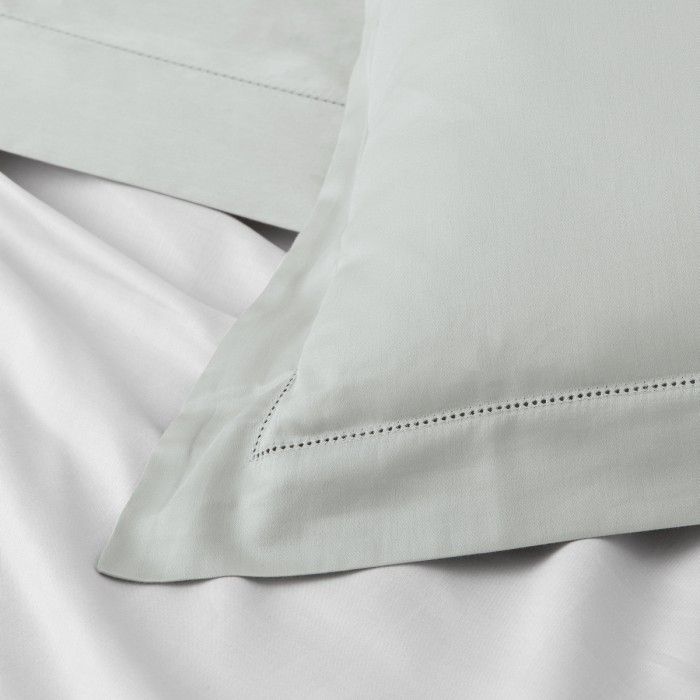 Funda de cojín algodón orgánico con vainica color perla - Qutun - Detalle