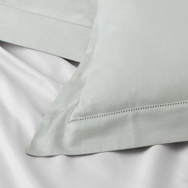 Funda de cojín algodón orgánico con vainica color perla - Qutun - Detalle