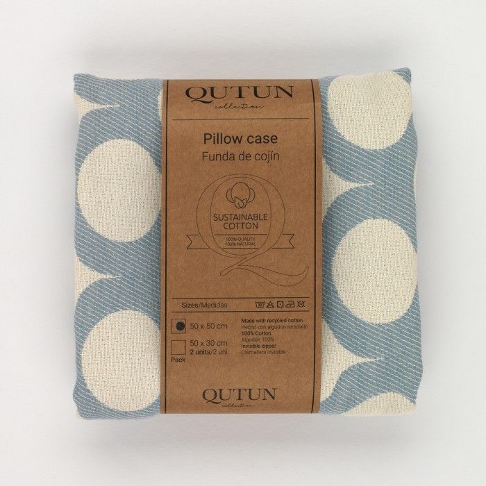 Funda cojín Astún color aqua - Qutun - Presentación