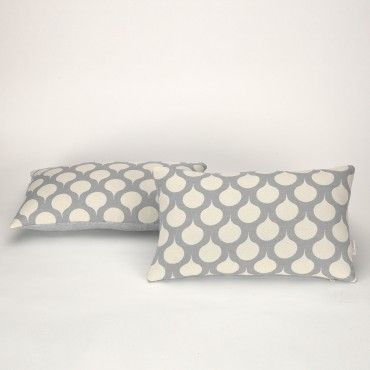 Funda cojín Astún color perla - Qutun - 30x50 cm