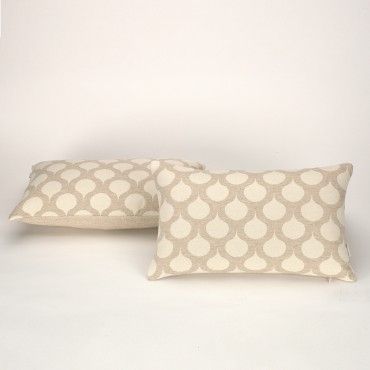 Funda cojín Astún color piedra - Qutun - 30x50 cm