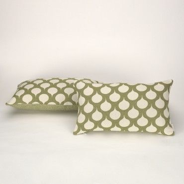 Funda cojín Astún color verde - Qutun - 30x50 cm