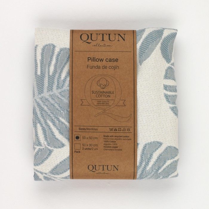 Funda cojín Ordesa color aqua - Qutun - Presentación