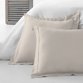 Funda de cojín algodón orgánico con vainica color natural - Qutun - Imagen del producto