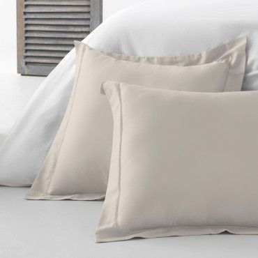 Funda de cojín algodón orgánico con vainica color natural - Qutun - Imagen del producto