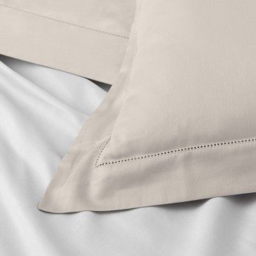 Funda de cojín algodón orgánico con vainica color natural - Qutun - Detalle