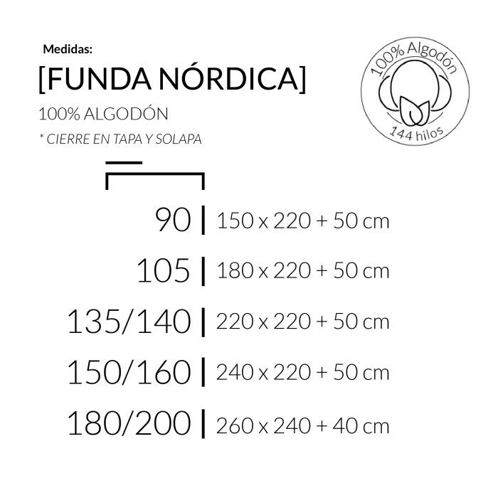Funda nórdica lisa algodón acero