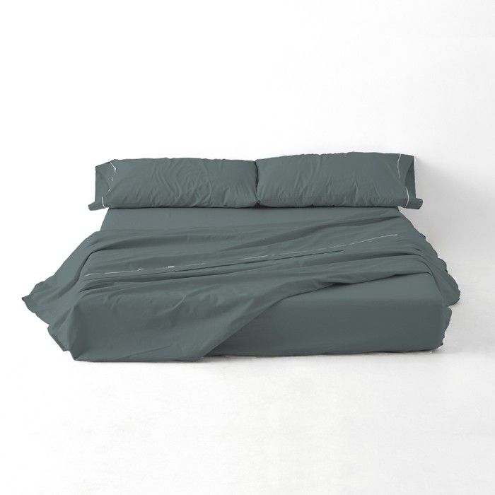 Juego de sábanas liso gris portada