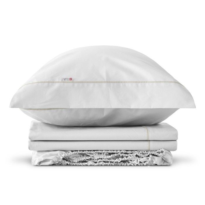 Juego de sábanas algodón 144 hilos blanco bodegon