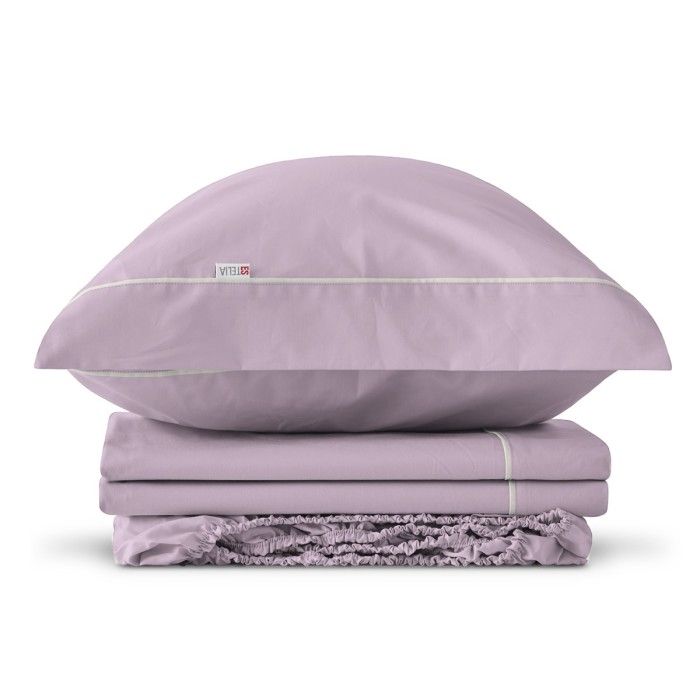 Juego de sábanas algodón 144 hilos Malva bodegón