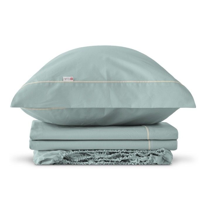 Juego de sábanas algodón 144 hilos aqua bodegón