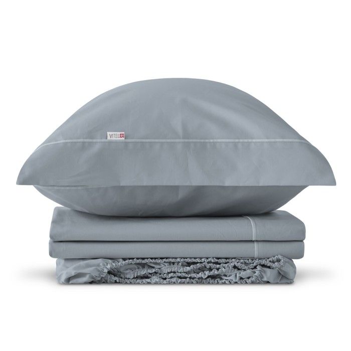 Juego de sábanas algodón 144 hilos acero bodegón