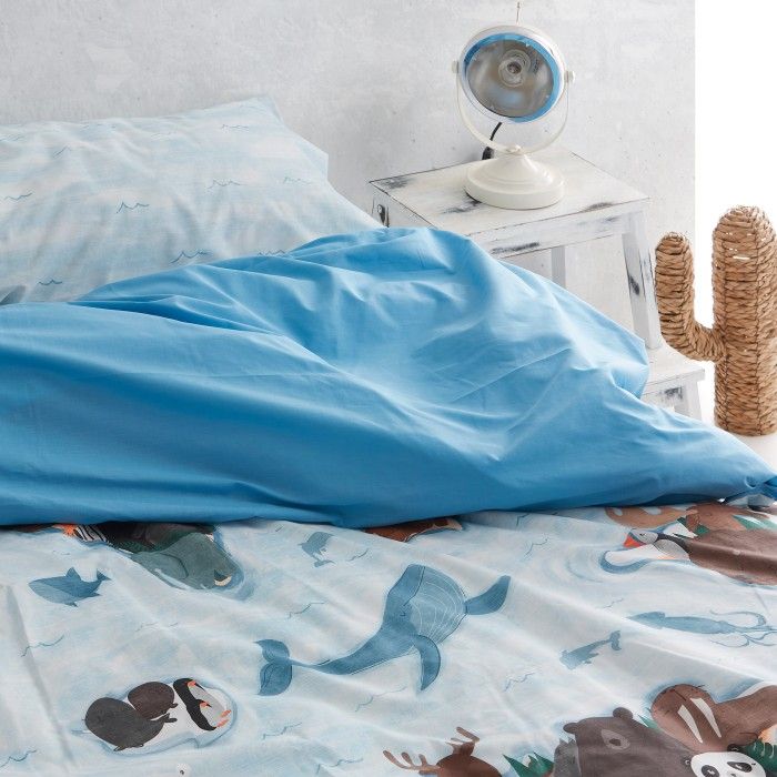 Duo funda nordica infantil animals vista real en detalle