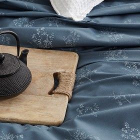 Juego de sábanas Vairy azul detalle del dibujo