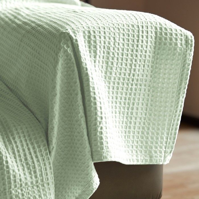 Plaid de Algodón Banús crema detalle