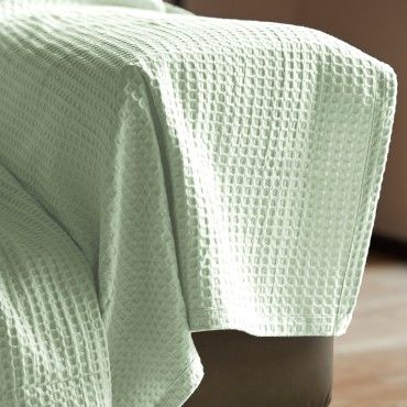 Plaid de Algodón Banús crema detalle