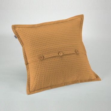 Funda de cojín Banús Mostaza cojín 50x50 cierre con botones