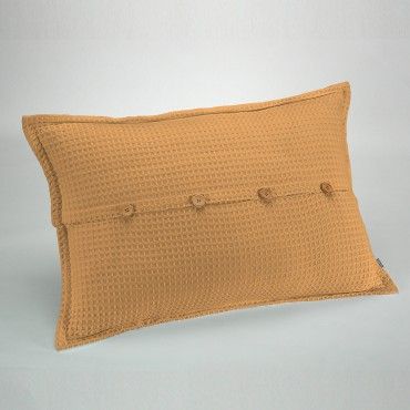 Funda de cojín Banús Mostaza cojín 50x75 cierre con botones