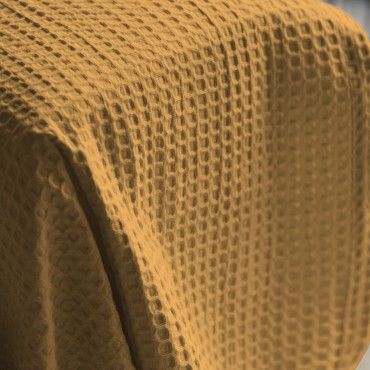 Funda de cojín Banús Mostaza detalle tela