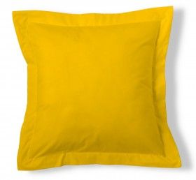 Funda de cojín 50-50 mostaza cojín 55x55 con pestaña