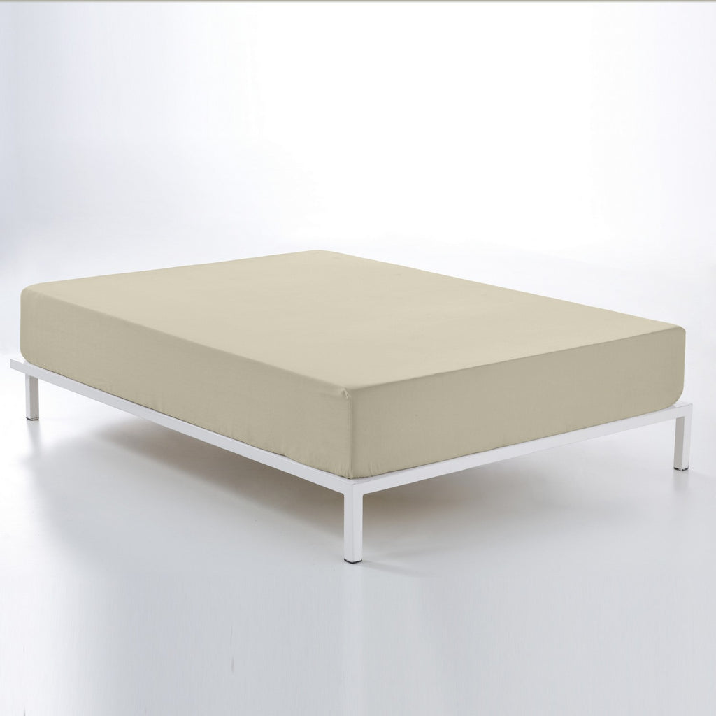 Bajera ajustable algodón beige vista de cama