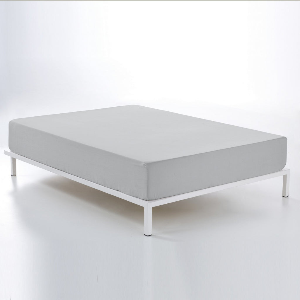 Bajera ajustable algodón gris siberia vista de cama