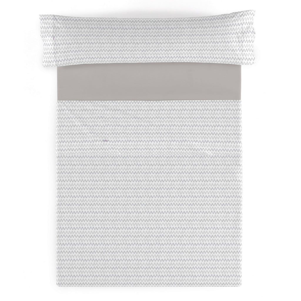 Juego de sábanas estampado Cloe gris, vista cenital