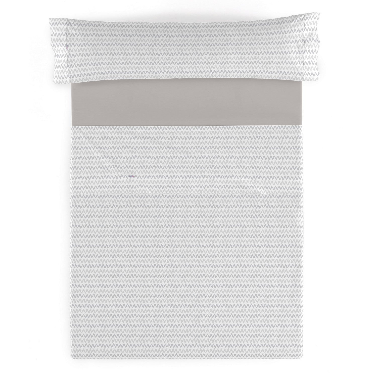 Juego de sábanas estampado Cloe gris, vista cenital