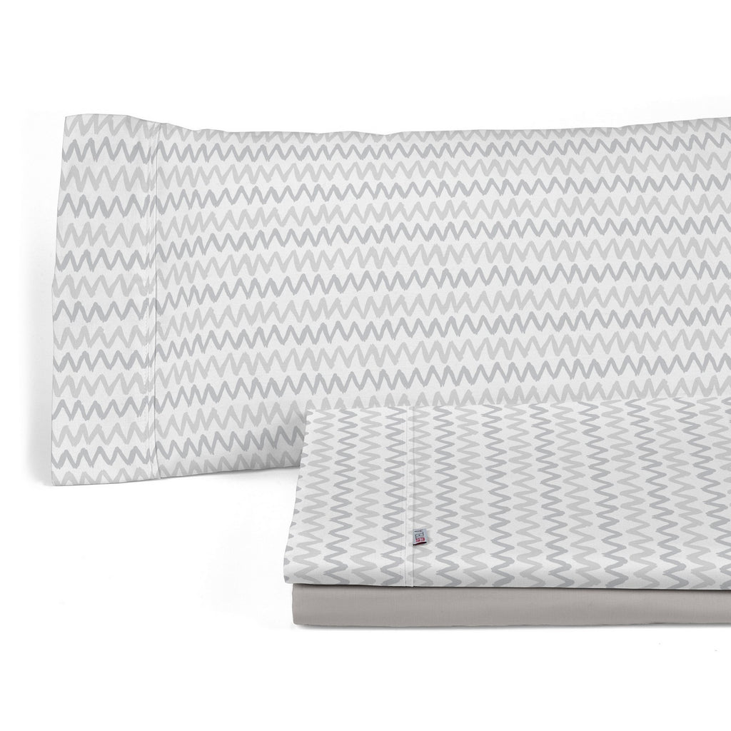 Juego de sábanas estampado Cloe gris, presentación