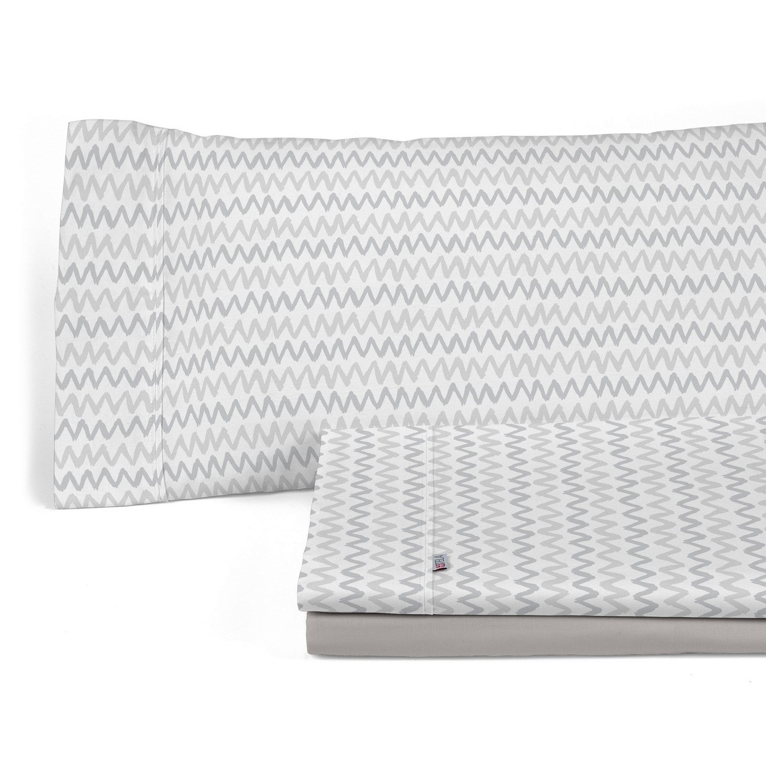 Juego de sábanas estampado Cloe gris, presentación