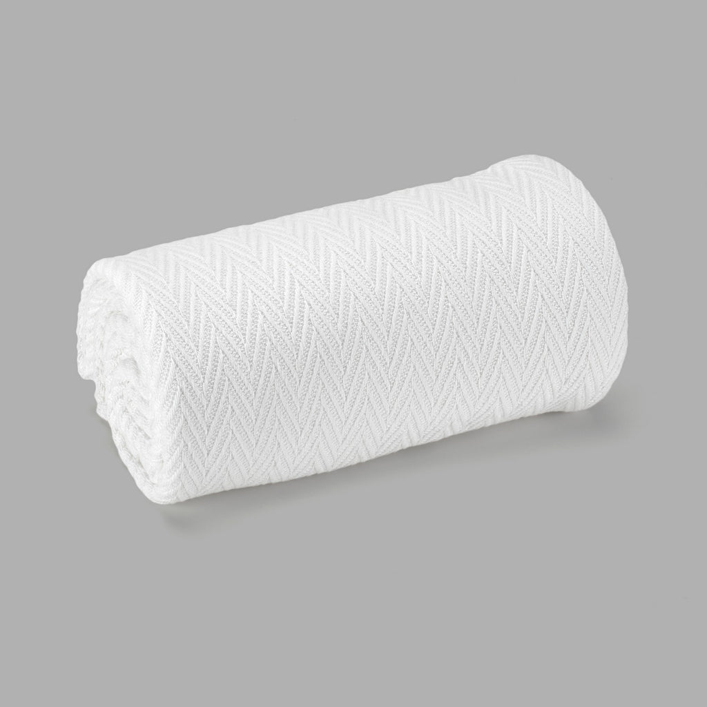 Plaid de algodón Maia blanco plegada