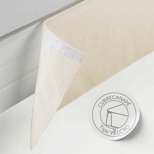 Cubrecanapé con velcro Rústico liso crema detalle