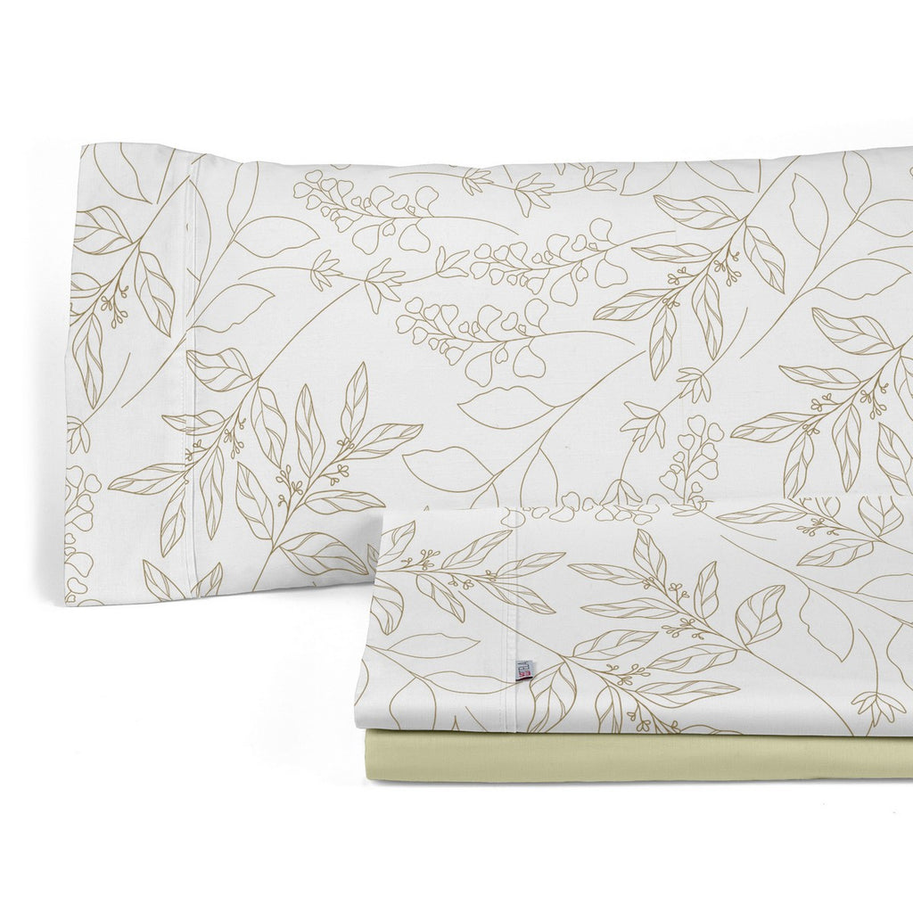 Juego de sábanas estampado Circe crema, bodegón