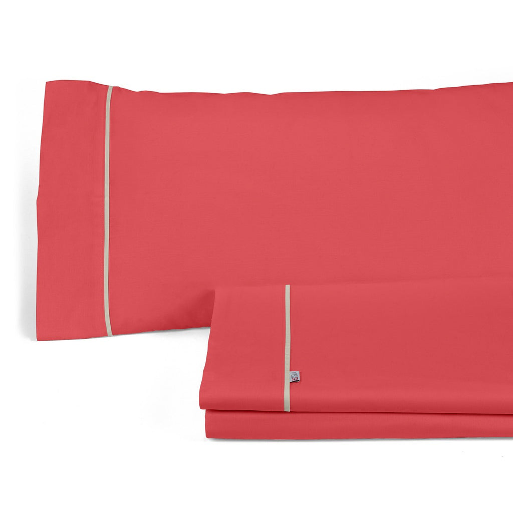 Juego de sábanas liso rojo bodegón