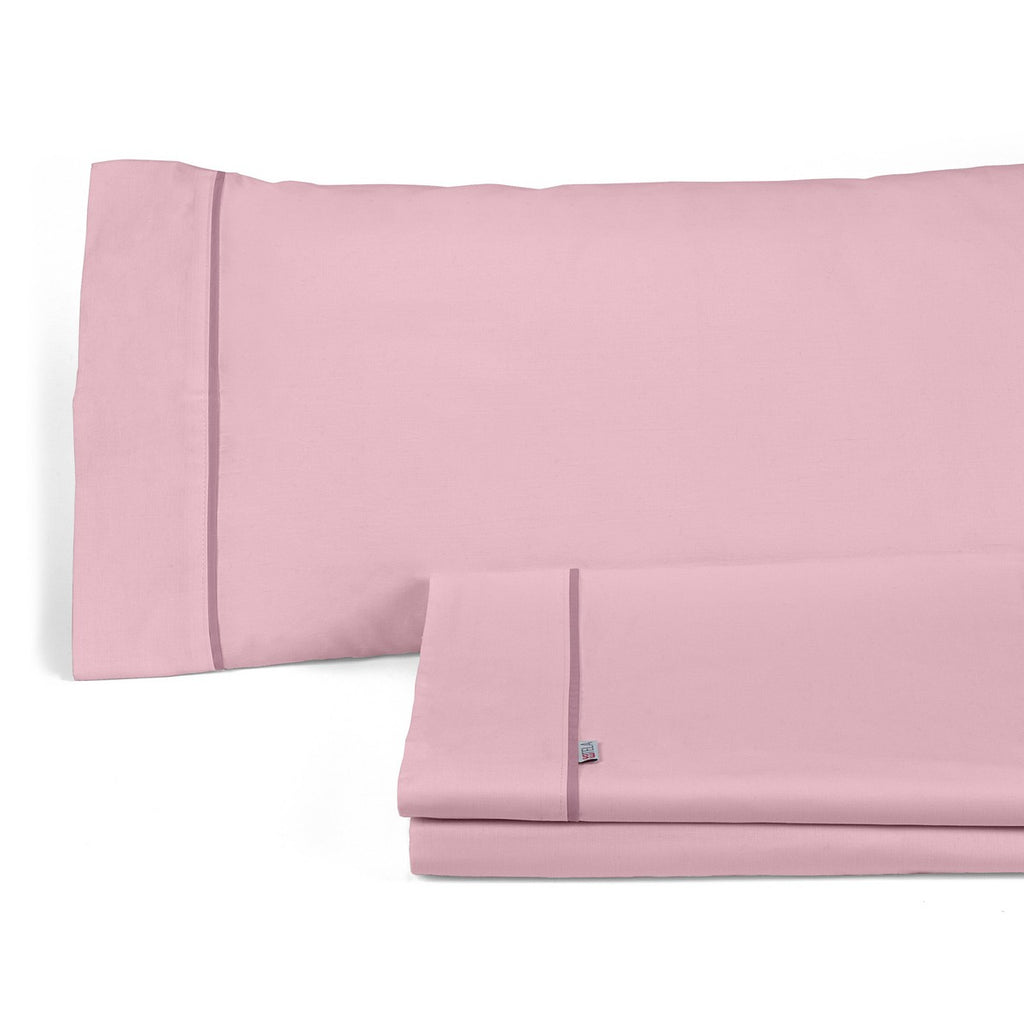 Juego de sábanas liso rosa bodegón