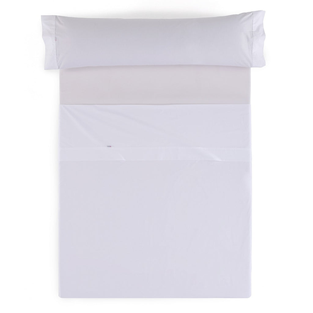 Juego de sábanas percal 200 hilos blanco vista cenital