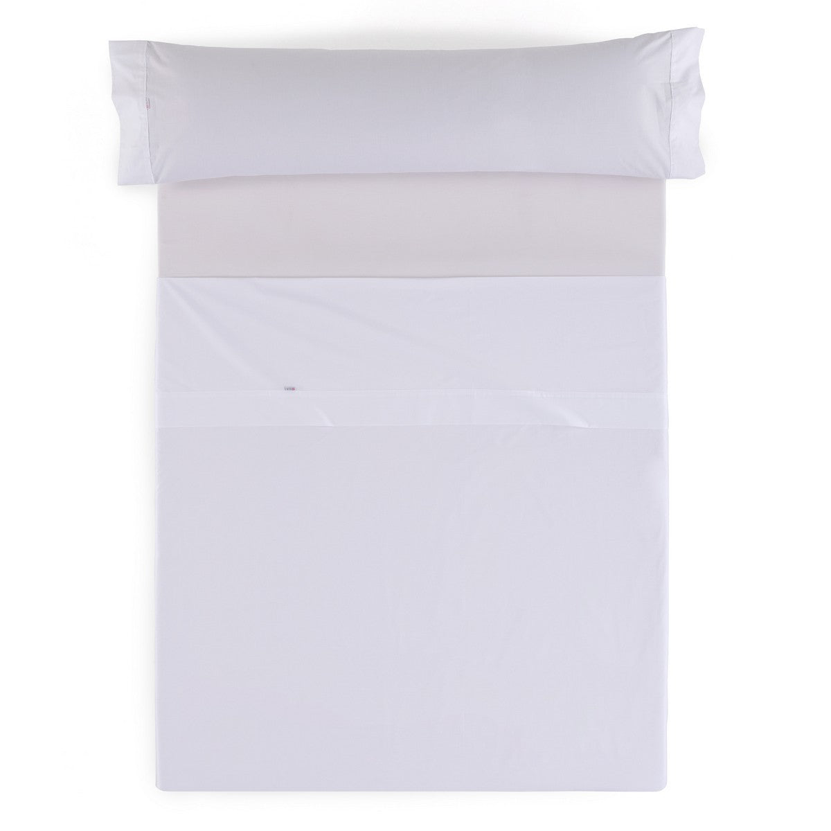 Juego de sábanas percal 200 hilos blanco vista cenital