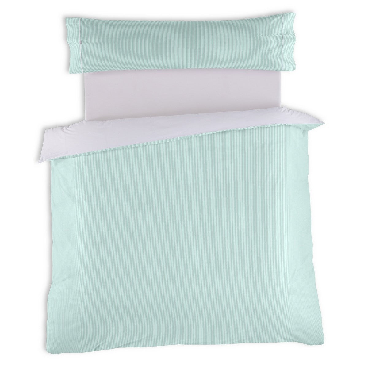 Dúo funda nórdica + almohada Greta aqua bodegón