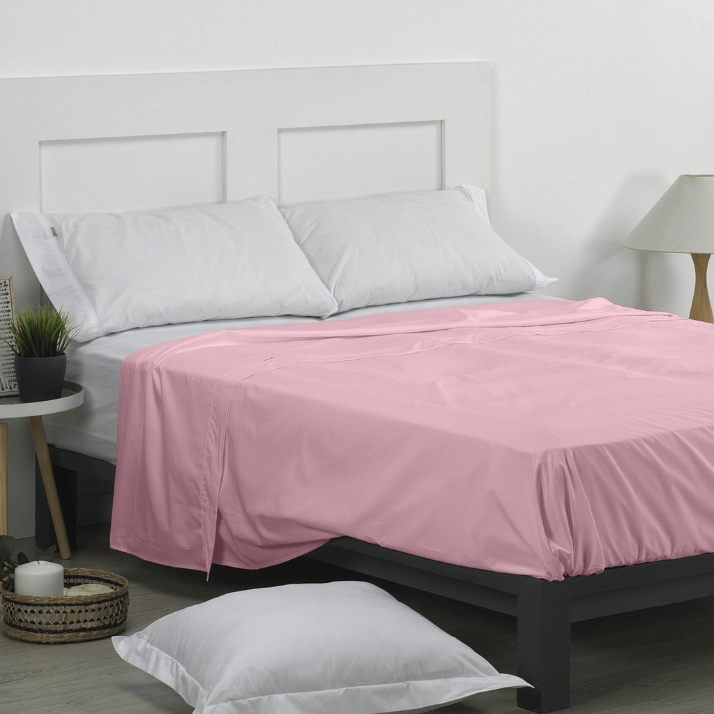 Sábana encimera 50/50 rosa escena de cama