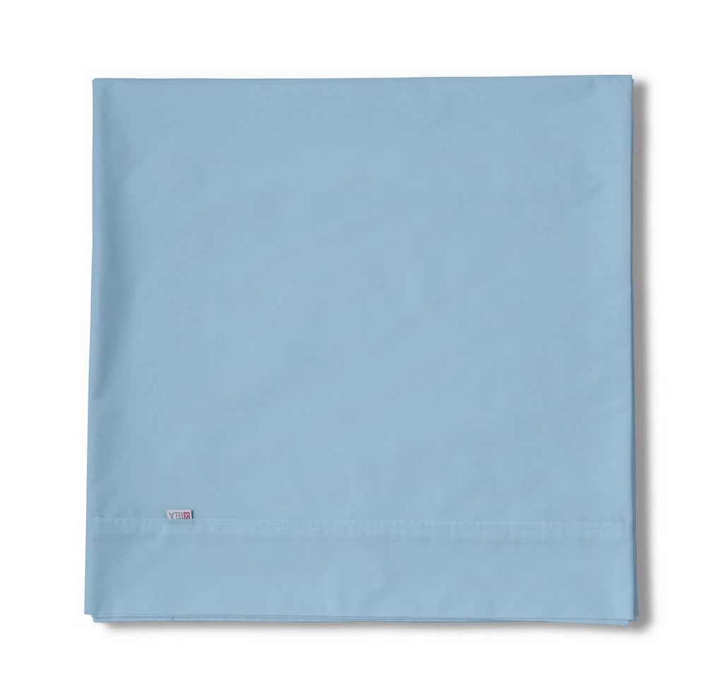 Sábana encimera algodón azul celeste producto plegado