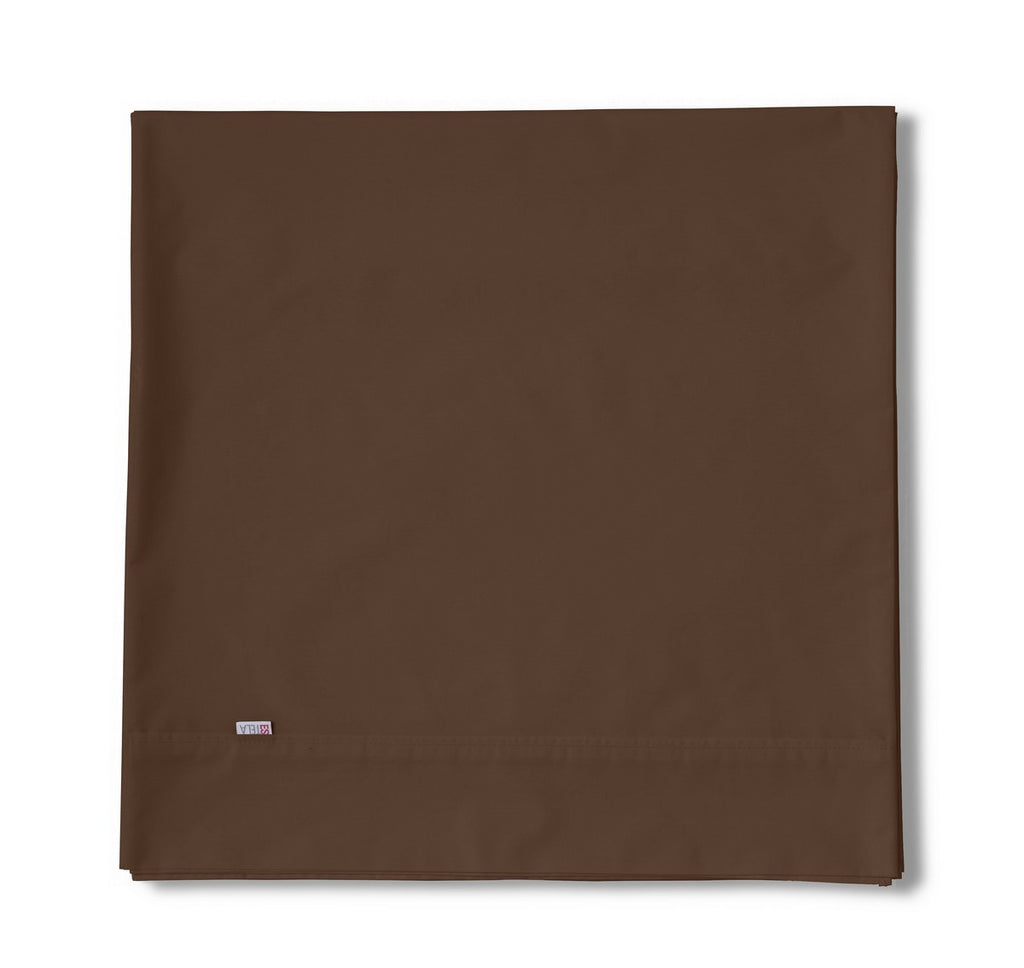 Sábana encimera algodón café producto plegado