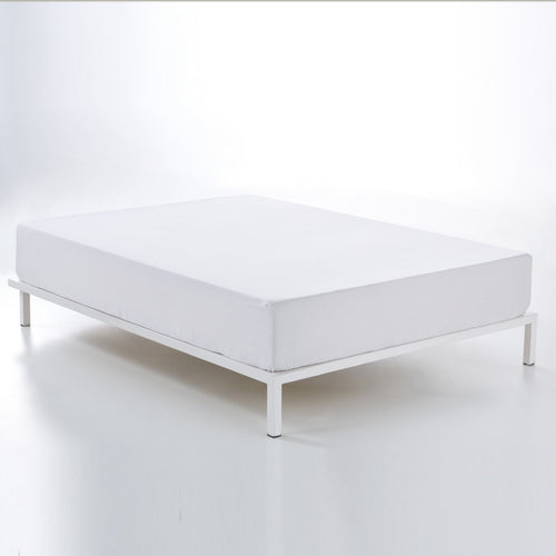 Bajera alto 35 cm percal blanco escena de cama