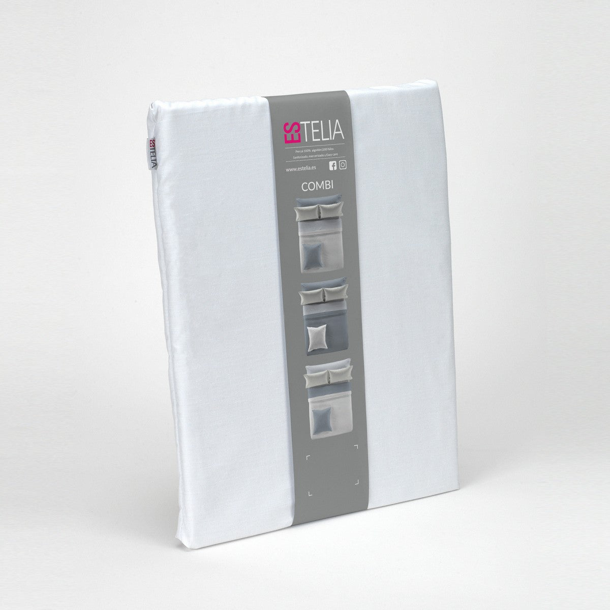Bajera largo 210 alto 35 cm percal blanco presentación en bolsa de tela