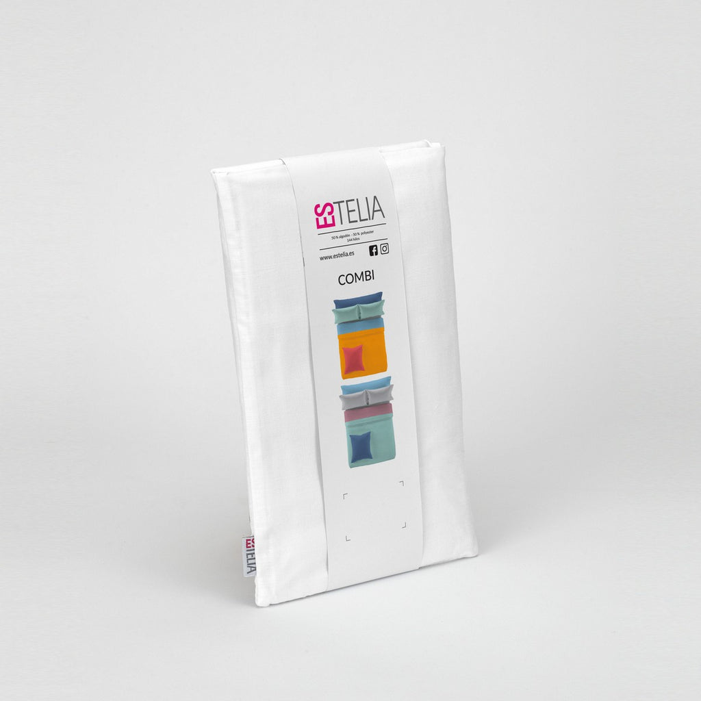 Funda de almohada 50-50 blanco presentación en bolsa de tela