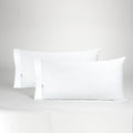 Funda de almohada algodón blanco dos piezas abertura lateral