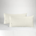 Funda de almohada algodón crema dos piezas abertura lateral