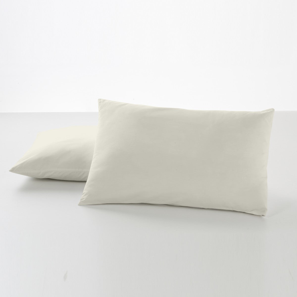 Funda de almohada algodón crema dos piezas 50x80 cm