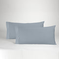Funda de almohada percal acero dos piezas abertura lateral