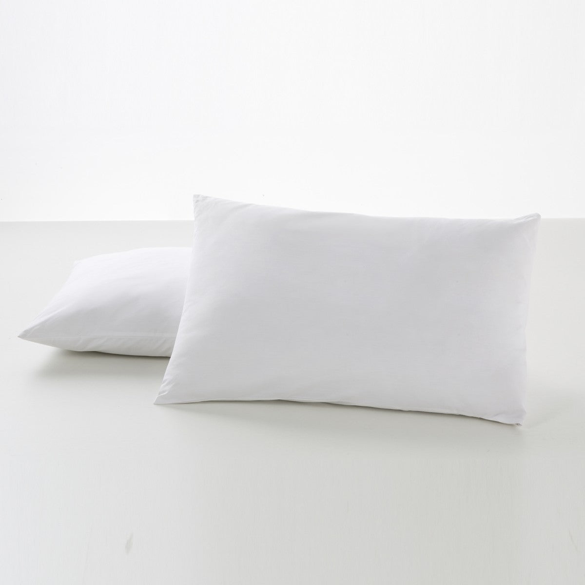 Funda de almohada percal blanco dos piezas 50x80 cm